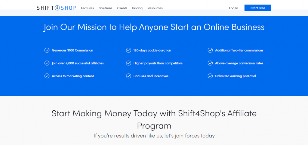 Shift4Shop  affiliate reward program