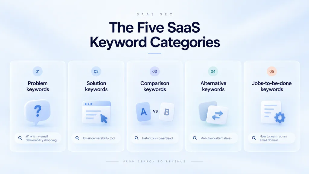 The five SaaS keyword categories