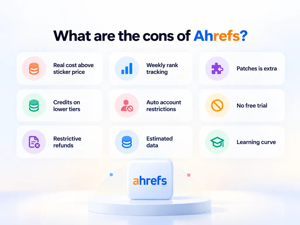 What are the cons of Ahrefs?