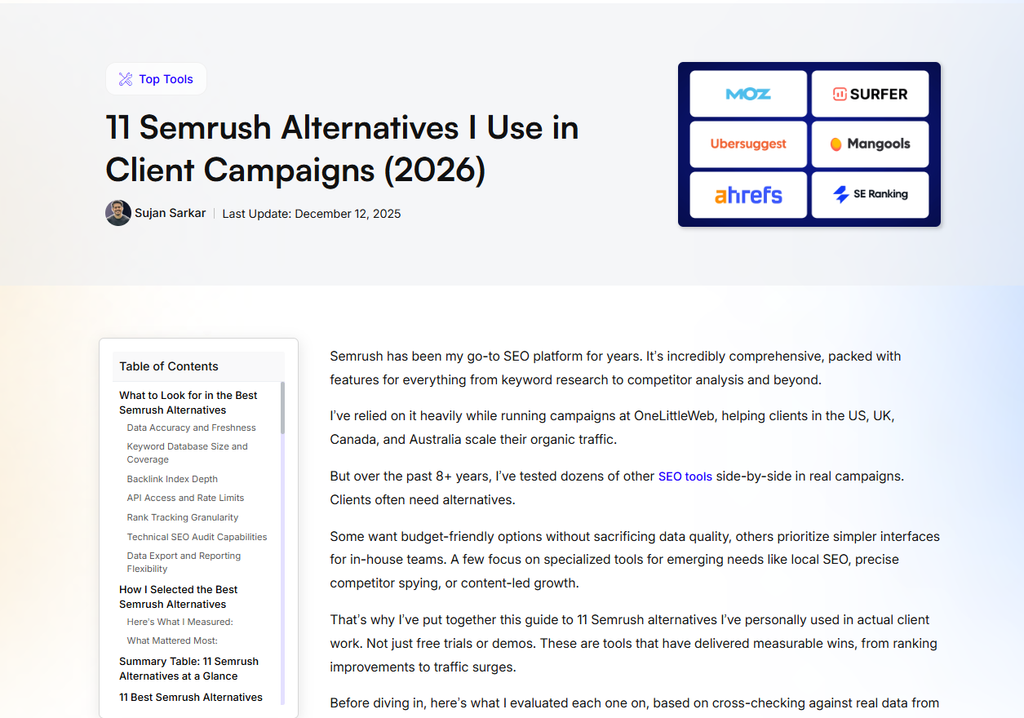 Alternatives pages (SaaS SEO)