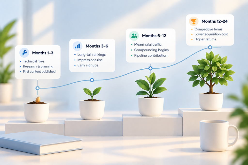 How Long SaaS SEO Takes and What It Costs