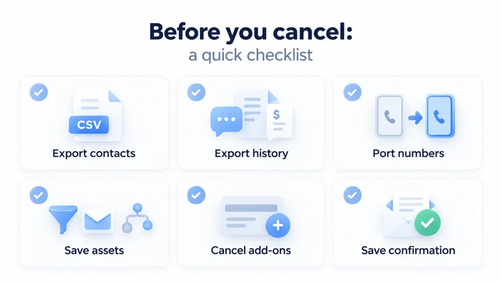 Before you cancel a quick checklist