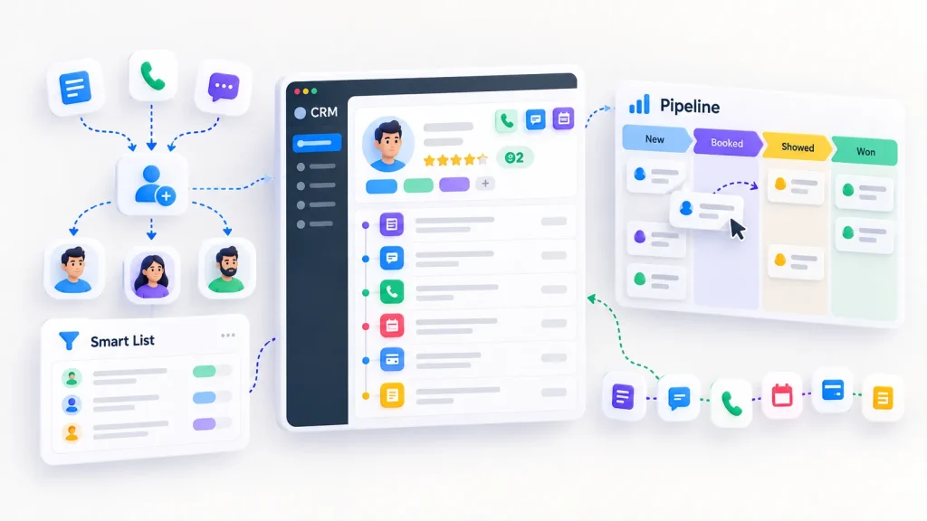 CRM, contacts and sales pipelines