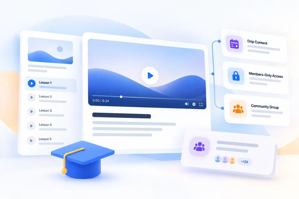 Courses, memberships and communities